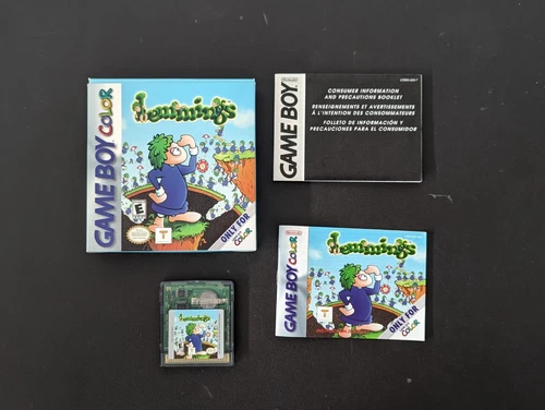 Lemmings Complete CIB W/ Box, Manual & Insert GameBoy Color GBC