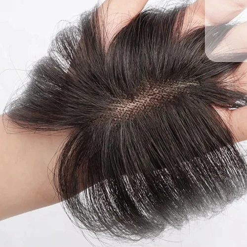 Clip In Human Hair Straight BangsToppers -For Women  Thin Hair Top Replacement