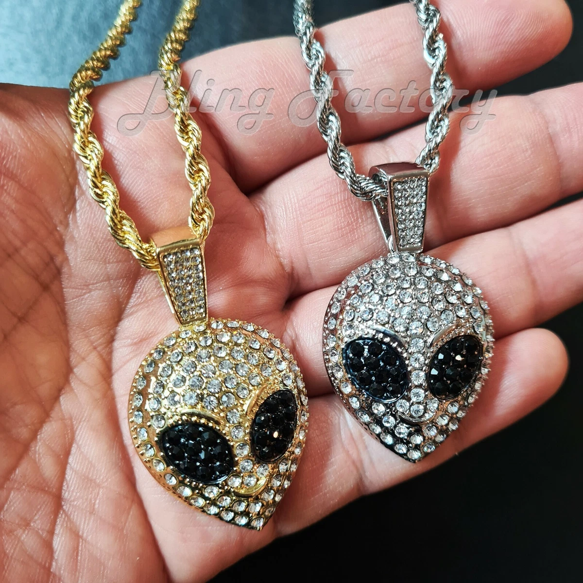 Iced Alien Pendant 24