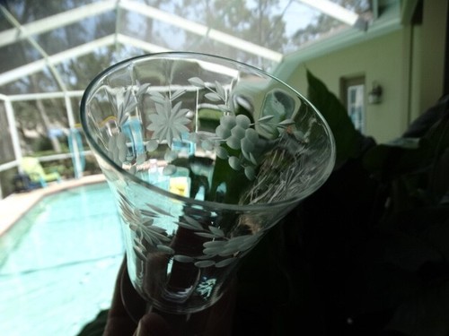 Unknown Maker Gray Cut Flower Leaves Dots 8 ounce Footed Tumbler UNK3990 VGUC - Picture 10 of 13