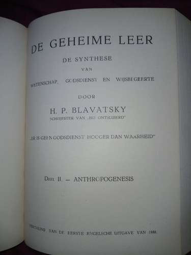 Blavatsky De Geheime Leer - holländisch Band 1+2 Cosmogenesis Anthropogenesis - Bild 3 von 5