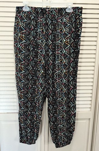 American Rag Multi Color Geo Print Elastic Waist/Hem Harem Pants Size 0X
