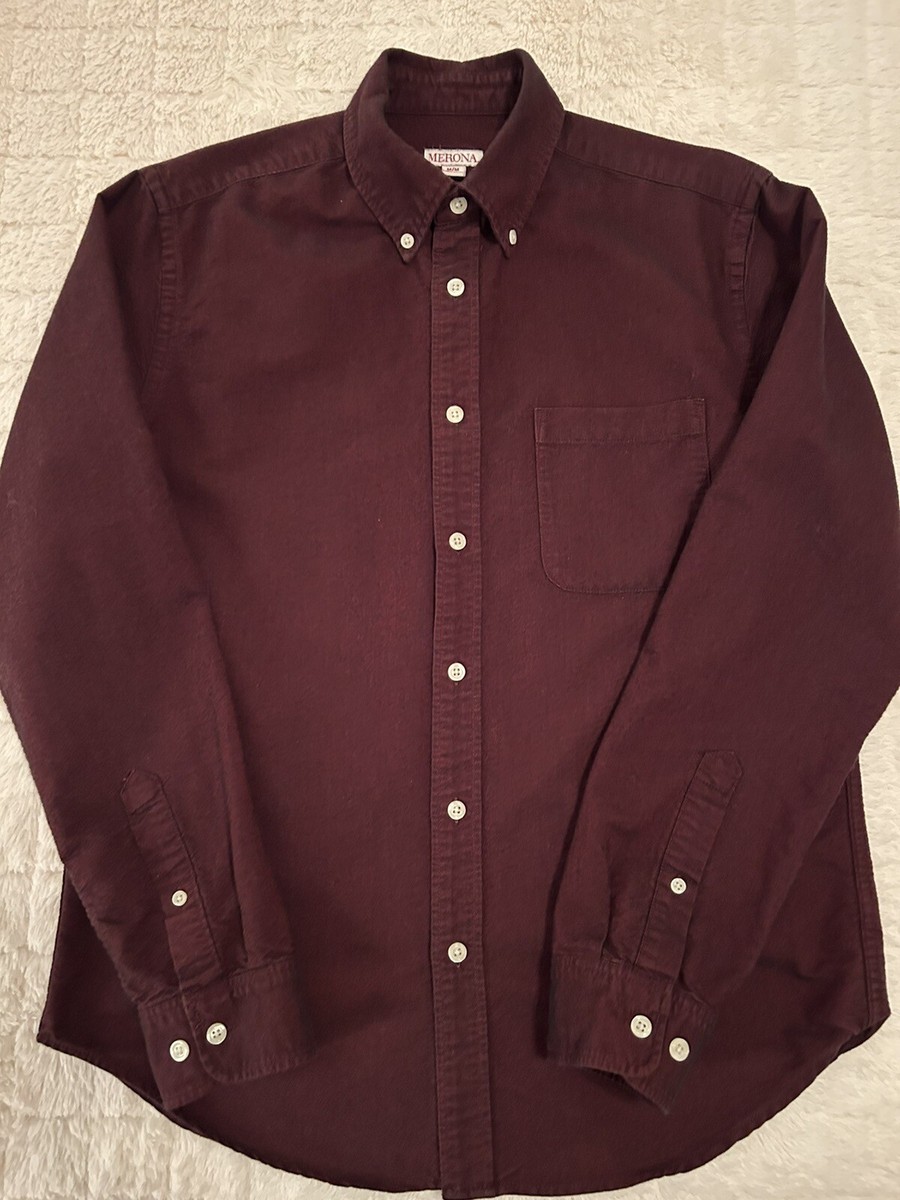Men's Merona Long Sleeve Button Up Shirt Size M Button Collar