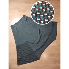 Mignon Doo Size Large Green Brown White Midi Skirt Flowy Drapey Anthropologie
