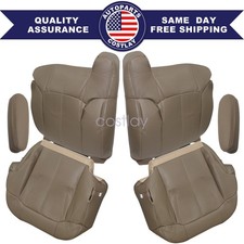 For 1999-2002 Chevy Silverado Driver Passenger Top Bottom Seat Cover Tan 522