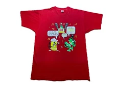 Vintage Bud Light Radio Music Promo Red T-shirt XL 90s Funny Fishing Made In USA