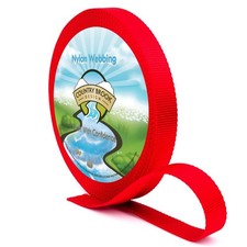 Country Brook Design  1 Inch Bright Red Heavy Duty Nylon Webbing, 50 Yards
