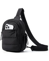 bagsmart UmhäNgetasche Damen Crossbody Bag, Puffer 5 Liter, Schwarz