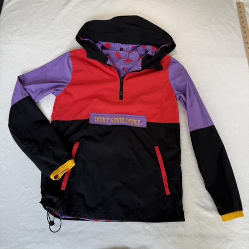 Felpa con cappuccio vintage Y2k stile anni 90 danza Gavin danza color block frangivento taglia S - Foto 17 di 17