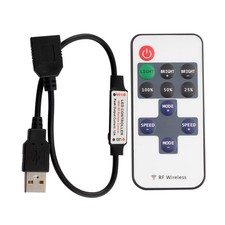 LED Strip Controller Mini Dimmer RF Remote 5V USB 11 Keys Fits 5050/2835 Tape