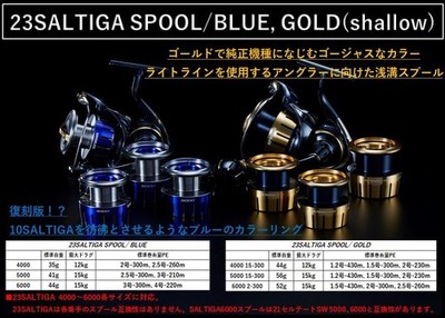 SLP WORKS Daiwa 23 Saltiga Shallow Spool 6000 Gold 2-300 Spinning