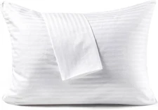 FAUNNA 600TC 100% Cotton Pillow Protectors, Toddler Size Toddler, White 