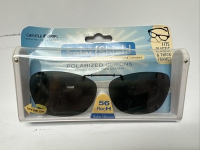 Solar Shield Clip-On Polarisierte Sonnenbrille, 56 REC H (Randlos)