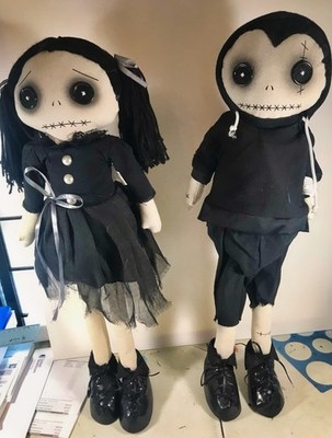 Gothic Tim Burton Stil Knopf Auge entzückende Puppe Set 2 Fuß groß