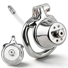 Male Chastity Device Metal Restraint Locking Cage Secure With Silicone Tube