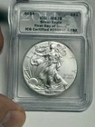 2014 ICG MS70 First Day Of Issue American Silver Eagle Dollar $1 Mint State BU