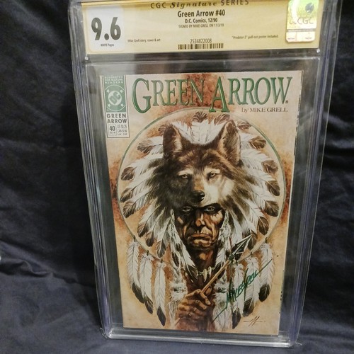 Green Arrow #40 Vol. 2 1990 DC  CGC SS 9.6 Signed by  Mike Grell