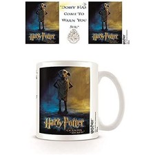 Image of Harry Potter Ceramic Mug with Dobby, Logo and Hogwarts Crest in Presentation Box