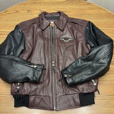 Harley-Davidson 95th Anniversary Two Tone Mens Leather Motorcycle Jacket Small S