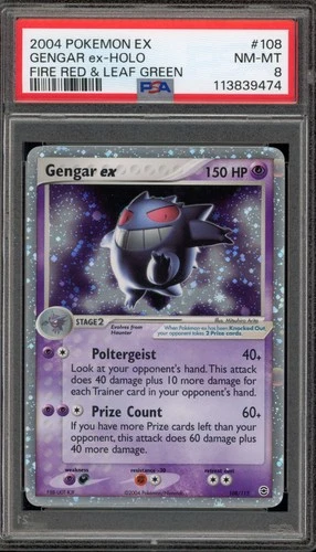 Pokemon Gengar ex EX Fire Red & Leaf Green Holo Ultra Rare #108 PSA 8