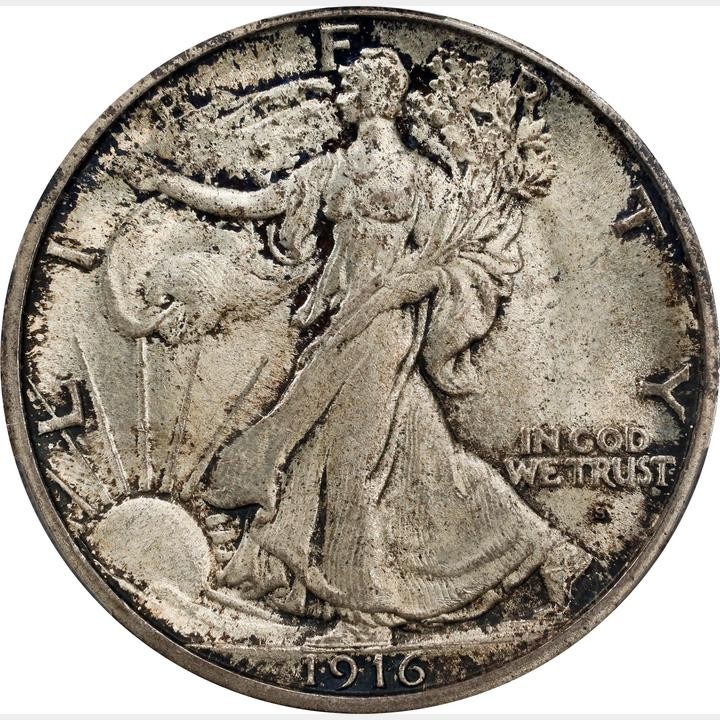 1916年 ペルー 1/2ディン PCGS MS65 銀貨 1916年 ペルー 1/2ディン PCGS MS65 銀貨