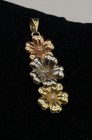Gold Three Tone Diamond Floral Pendant 10k Gold 1 1/2" 4.0 g — photo 1