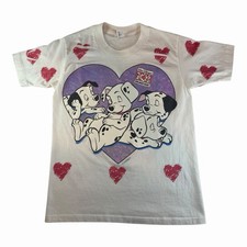 Vintage 90  s Disney 101 Dalmatians Youth AOP Shirt Size 10-12 15  x21  