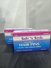NEW SOFT N STYLE 2" Crimped Black Hair Pins 1 lb, 2/Boxes