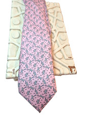 Hermes Paris 100 Silk Pink Men's Neck Tie France 605863 Authentic