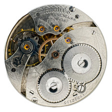 Antique 12s 1907 Waltham Roman Dial Mechanical Pocket Watch Movement No. 225 USA