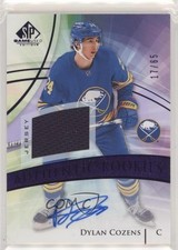 2020-21 SP Game Used Authentic Rookies Purple Jersey 17/65 Dylan Cozens Auto 3vx