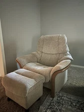 Norwegian Ekornes Stressless Recliner with Storage Ottoman