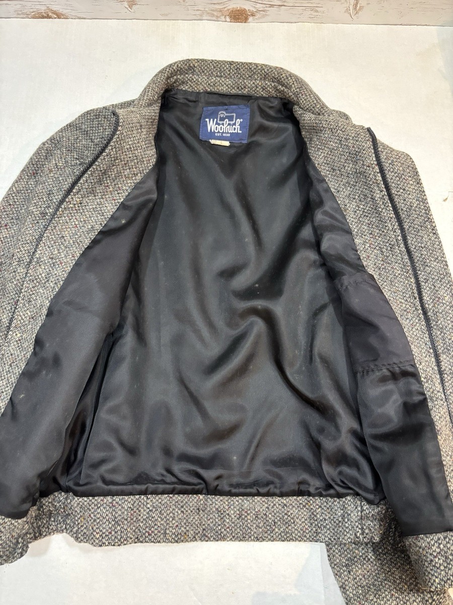 Vintage 60s-70s Woolrich Men's Wool Coat Size L Bomber