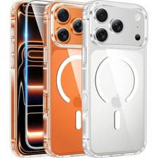 For iPhone 17 Pro Max 17e 16 15 14 Shockproof Clear Case Mag Safe Screen Cover