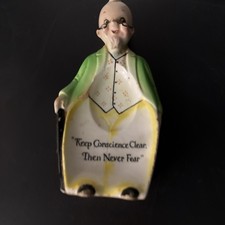 VTG Kitsch 1950s Enesco ceramic "Grandpa" spoon rest &ldquo;Keep Conscience Clear&hellip;&rdquo;