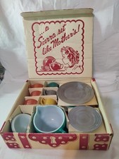 Vintage 16pc Hazel Atlas Childs Little Hostess Party Sierra Set WBox USA