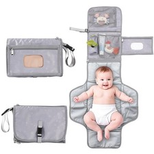 Portable Baby Diaper Changing Pad with Wipe Dispenser and Waste Bag Dispenser...