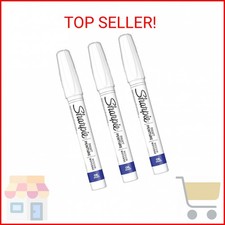 Sharpie Oil-Based Paint Marker, Medium Point, White Ink, Pack of 3