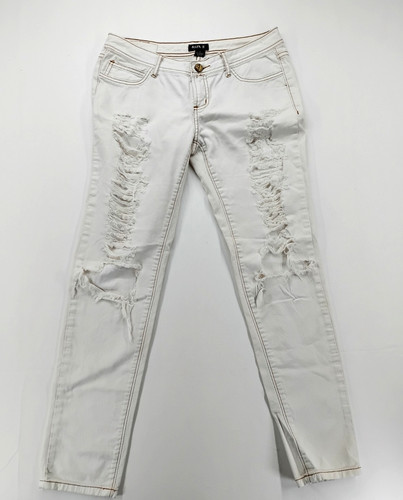 Allen B By Allen Schwartz Jeans Womens Size 6 White Factory Distressed Shredded