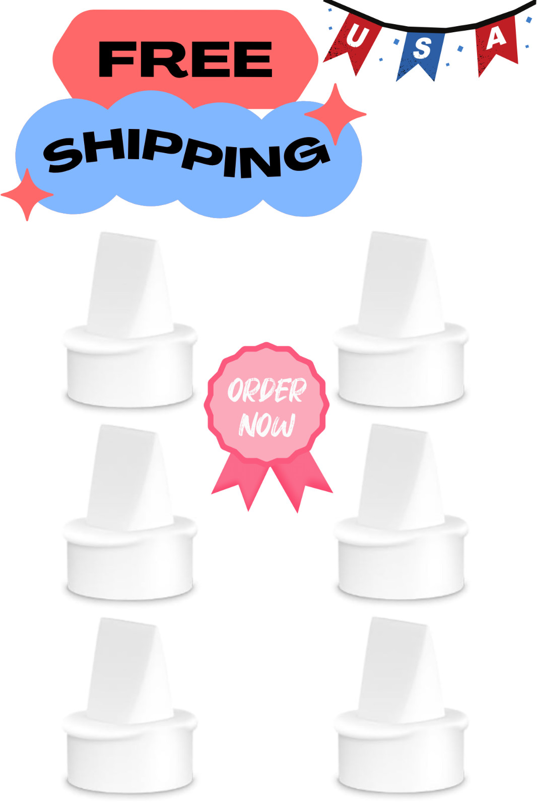 6PC Duckbill Valves Compatible with Lansinoh Pumps Parts and
