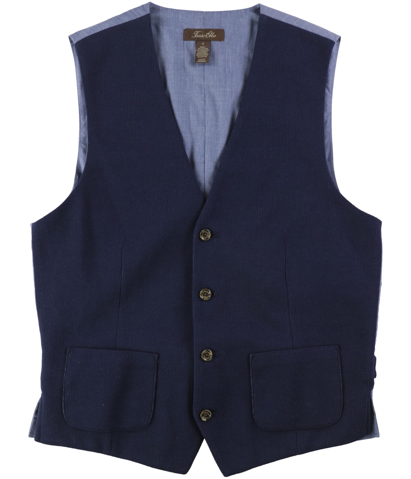 Tasso Elba Mens Colorblocked Four Button Vest