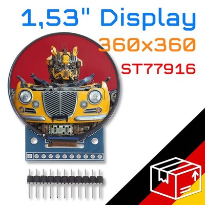 Rundes Display 1,53'' TFT LCD Panel ST77916 QSPI ESP32 Arduino Raspberry Pi STM32