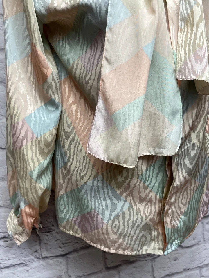 Blusa retro vintage Anne Klein New Aspects años 80 4 hombros acolchados arco iris Foto 3 de 4