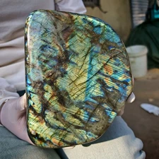 7.59LB Natural Labrador moonstone quartz free form mineral specimen3.45kg