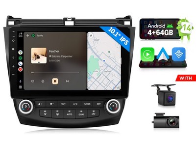 Android 14 4+64 10.1'' for Accord 2003-2007 Car Stereo Radio CarPlay QLED Display