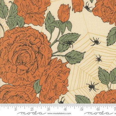 Home Sweet Haunt Cream Spiders Flowers Moda Fabrics- By The Yard