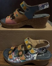 L’Artiste by Spring Step Fillipa Sandals Floral Artsy Boho Size 40 (US 9)