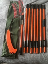 Manual Pole Saw Extendable Tree Pruner 7.3-27ft Fiberglass Poles 2 Steel Blades