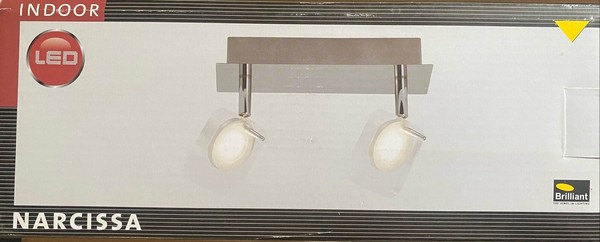 Brilliant Narcissa - Led Deckenleuchte Lampe Chrom 2 X 5W 800Lm Warmweiß Neu-image