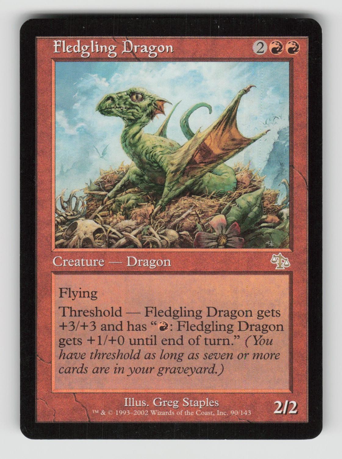 Fledgling Dragon 90 Rare Judgment Magic: The Gathering Near Mint